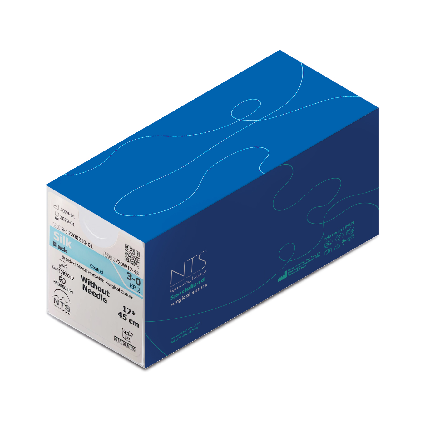 نخ بخیه سیلک بدون سوزن NTS